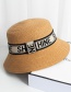 Fashion Black Straw Letter Bucket Fisherman Hat