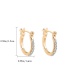 Fashion Gold Color Diamond-studded Geometric Earrings
