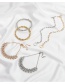 Fashion White K Diamond Hollow Geometric Chain Bracelet Set