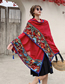 Fashion Big Red Lace Embroidered Tassel Oversized Shawl