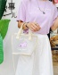 Fashion Hand-held Beige One Bear Letter Transparent Handbag