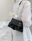 Fashion Black Pleated Silk Scarf Crossbody Bag