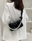 Fashion White Soft Face Pearl Pleated Crossbody Bag