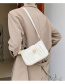 Fashion White Silk Scarf Pleated Shoulder Messenger Bag