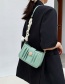 Fashion Green Silk Scarf Pleated Shoulder Messenger Bag