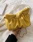Fashion Yellow Pleated Knotted Hand Messenger Bag