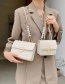 Fashion Small White Diamond Embroidery Thread And Pearl Chain Shoulder Bag