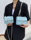 Fashion Small Blue Diamond Embroidery Thread And Pearl Chain Shoulder Bag