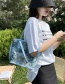 Fashion Blue Flower Oil Painting Flowers Large Capacity Canvas Bag