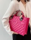 Fashion Rose Red Large Capacity Handbag With Diamond Silk Scarf