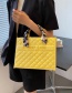 Fashion Yellow Large Capacity Handbag With Diamond Silk Scarf