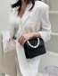 Fashion Black Pearl Embroidery Thread Shoulder Messenger Bag