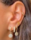 Fashion Gold Color Zircon Round Ear Ring