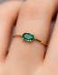 Fashion Green Gold-plated Zircon Round Ring