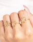 Fashion 18k Real Gold Star Moon Ring