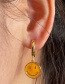 Fashion Yellow Gold-plated Copper Earrings With Smiley Face