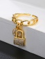 Fashion 18k Real Gold Key Lock Chain Ring