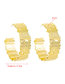 Fashion Gold Color Alloy Striped C-shaped Earrings