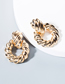 Fashion Champagne Gold Alloy Geometric Earrings