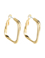 Fashion Gold Color Real Gold Plated Square Earrings