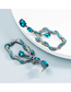 Fashion Blue Alloy Wound Geometric Stud Earrings