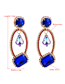 Fashion Blue Diamond And Crystal Geometric Stud Earrings