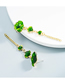Fashion Green Drop Oil Lotus Leaf Earrings