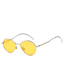 Fashion Silver Color Frame Transparent White Metal Small Frame Round Curved Sunglasses