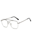 Fashion Silver Color Painting Double Beam Irregular Flat Glossy Glasses Frame