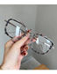 Fashion Silver Color Frame Transparent Big Frame Double Beam Flat Glasses