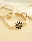 Fashion White Copper Inlaid Zircon Pearl Palm Bracelet