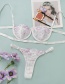 Fashion Pink Embroidered Flowers Underwear Set