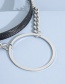 Fashion Black Metal Leather Circle Double Necklace
