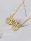 Fashion Platter Zirconium Copper Plated Bicycle Necklace