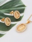 Fashion Gold Color-plated Zirconium Elliptical Faunna Necklace Set