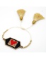 Fashion 1# Diamond Woven Love Rice Bead Bracelet Set