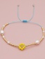 Fashion Yellow Woven Flower Bead Bracelet