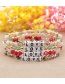 Fashion 13 # Rhombus Crystal Alphabet Bead Bracelet