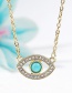 Fashion Gold Color Diamond Eye Necklace
