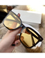Fashion Transparent Gray Film Square Large Frame Sunglasses