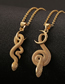 Fashion B Copper Plated And Moon Snake Necklace