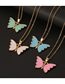 Fashion Blue Drip Drip Butterfly Necklace
