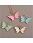 Fashion Pink Drip Drip Butterfly Necklace