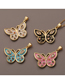 Fashion Pink Color Drip Oil Butterfly Necklace