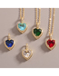 Fashion Red Copper Plated Heart Shaped Gem Necklace