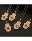 Fashion Di Copper Plated Golden Flower Palm Eye Necklace