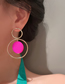 Fashion Rose Red Hollow Circle Earrings