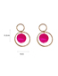 Fashion Rose Red Hollow Circle Earrings