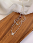 Fashion White Micro-inlaid Zircon Butterfly Double Pearl Necklace