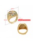Fashion Gold Color Mixed Color Micro-set Round Open Ring